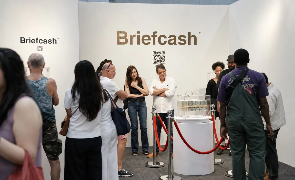 Briefcash — the booth at Art on Paper