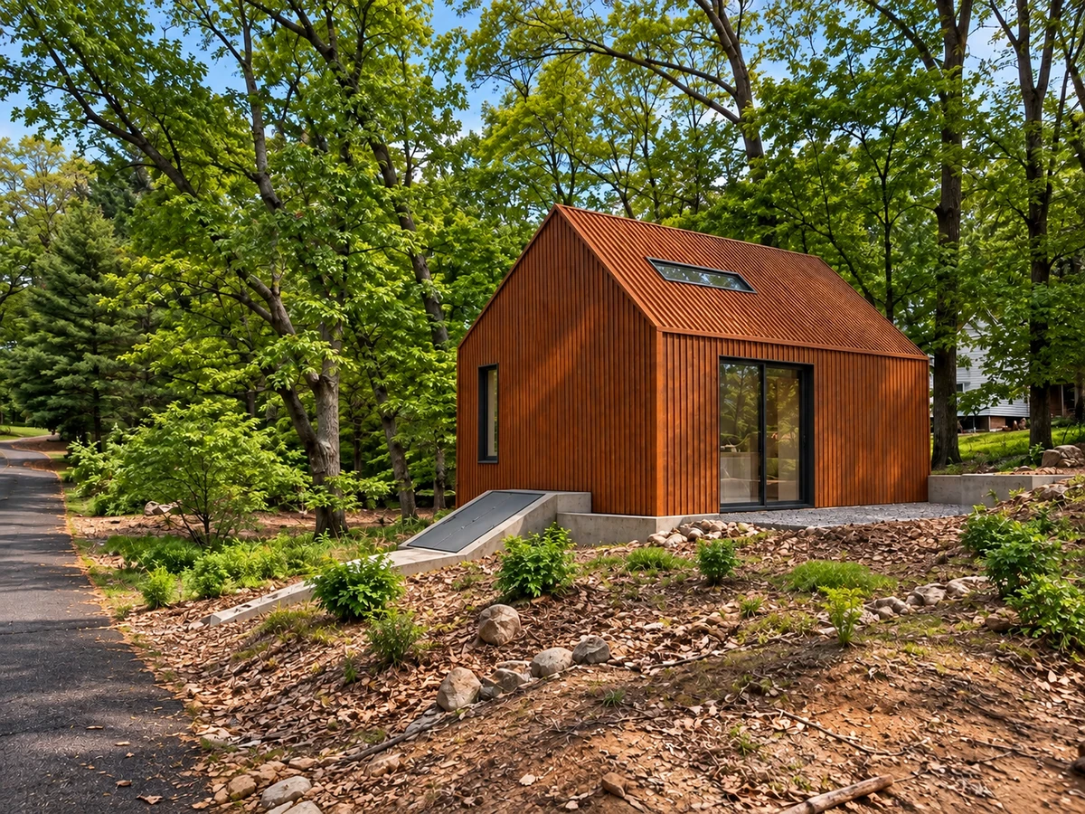 Corten Casa, 34 Byram Bay — the studio house, built