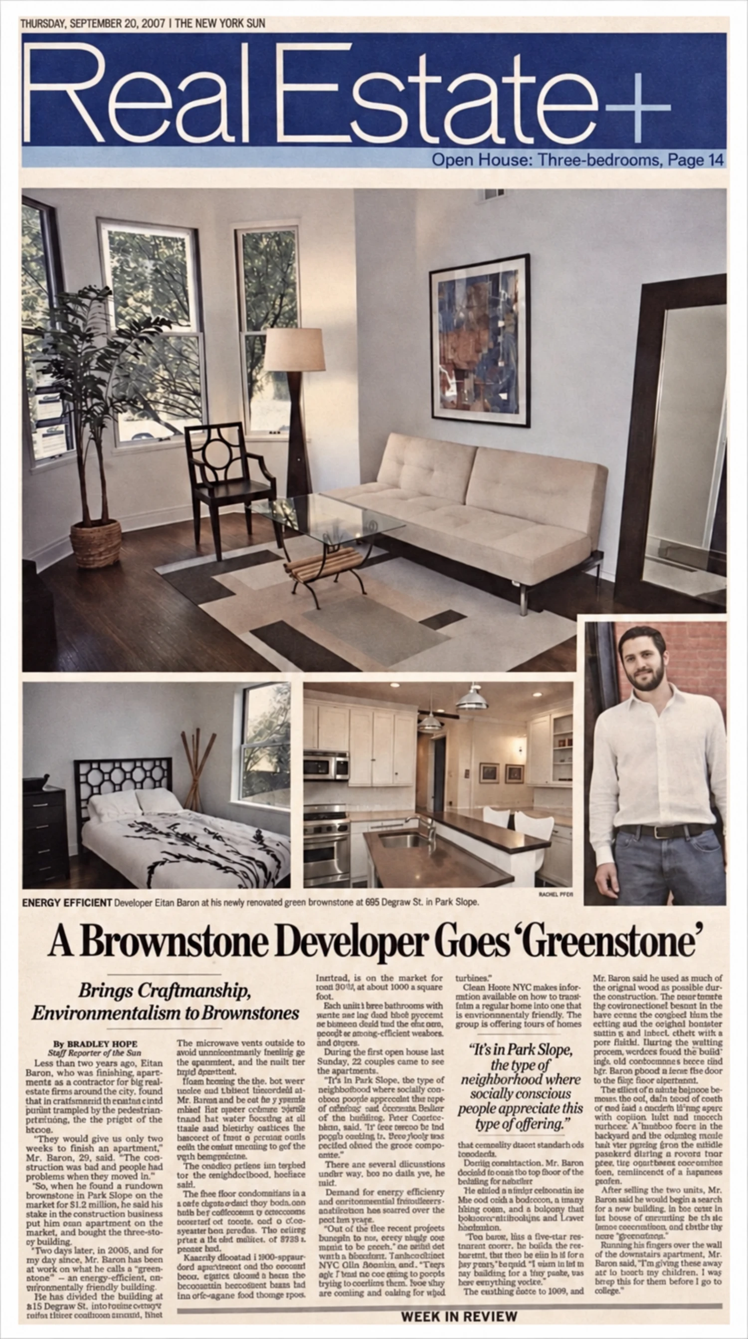 695 Degraw Street — The New York Sun, A Brooklyn Developer Goes Greenstone